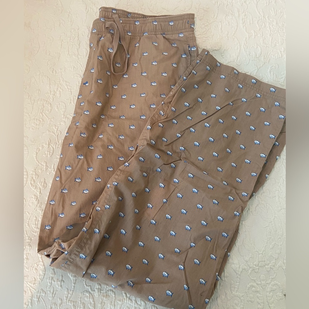 Men’s Southern Tide Tan Fish Pajama Pants XL